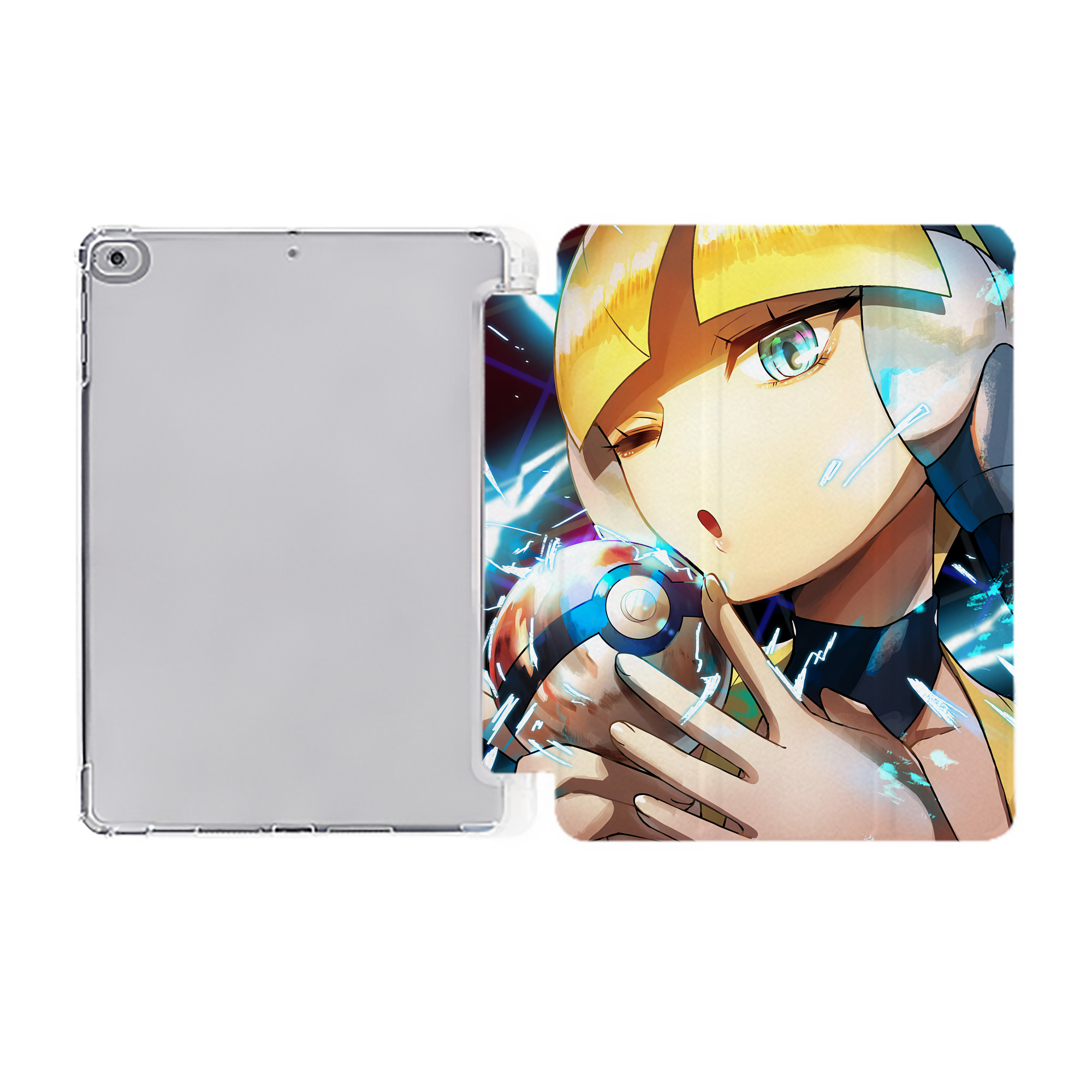 （画像用） ポケットモンスター Pokémon IPad ケース ペン収納付き 三つ折りスタンド PUレザー×シリコン 対応機種9.5/10.5/10.9インチ